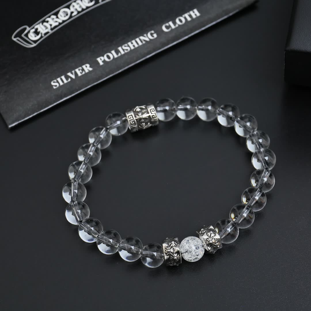 Chrome Hearts Beaded Bracelet with Silver Accents